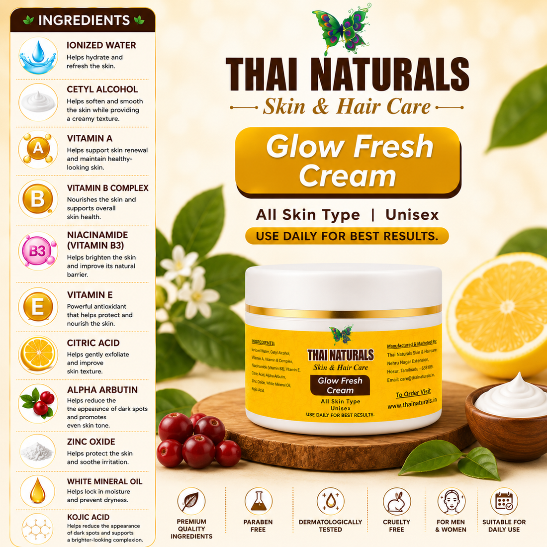 Thai Naturals Glow Fresh Cream 35gms